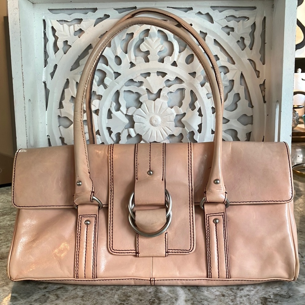 Vintage Kenneth Cole Genuine Leather Shoulder Bag Blush